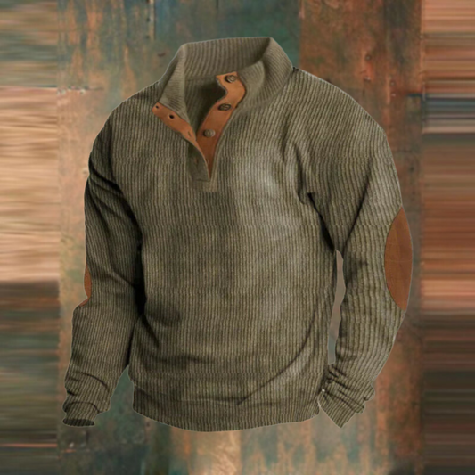 Stefan™ | Comfortabel Sweatshirt met Hoge Kraag en Knopen