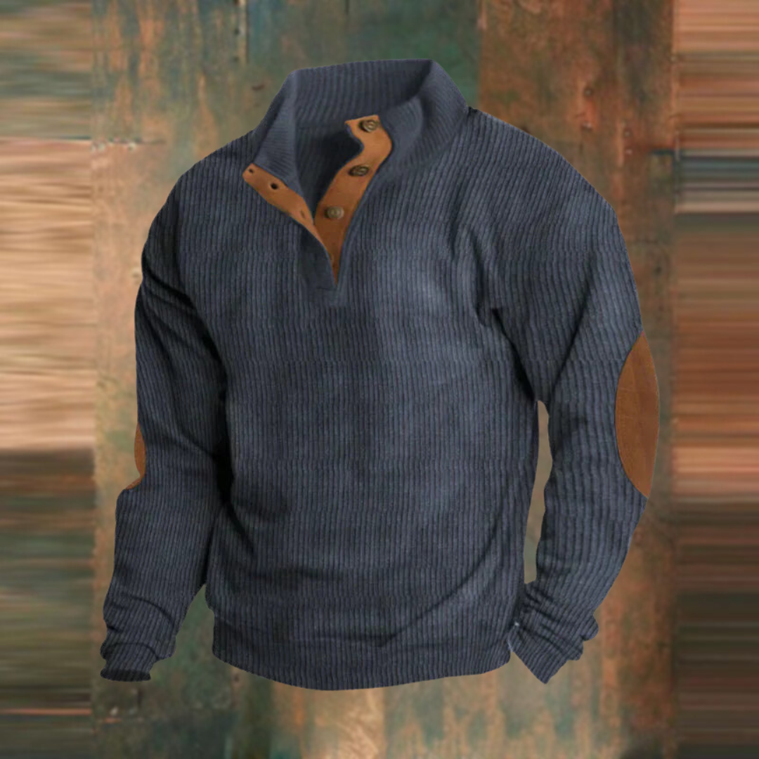 Stefan™ | Comfortabel Sweatshirt met Hoge Kraag en Knopen