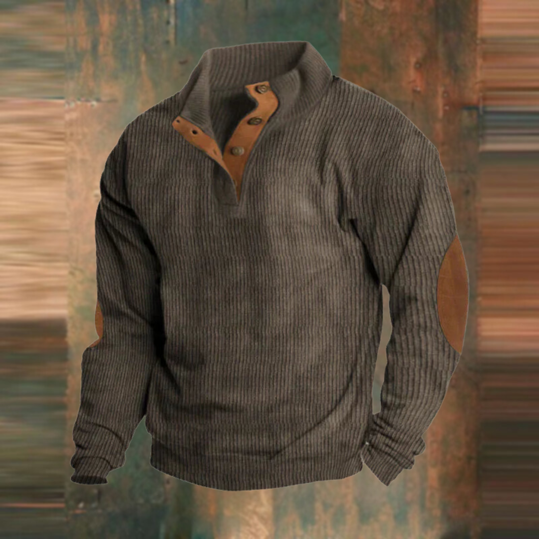 Stefan™ | Comfortabel Sweatshirt met Hoge Kraag en Knopen