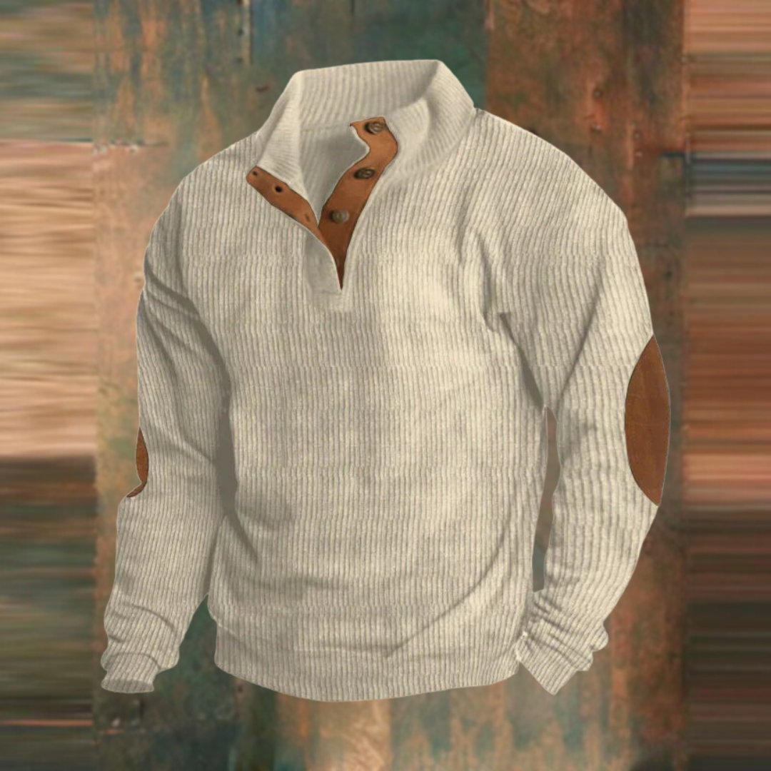Stefan™ | Comfortabel Sweatshirt met Hoge Kraag en Knopen