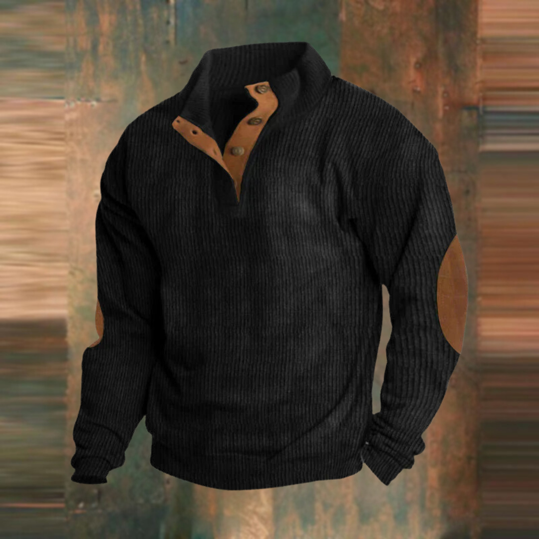 Stefan™ | Comfortabel Sweatshirt met Hoge Kraag en Knopen