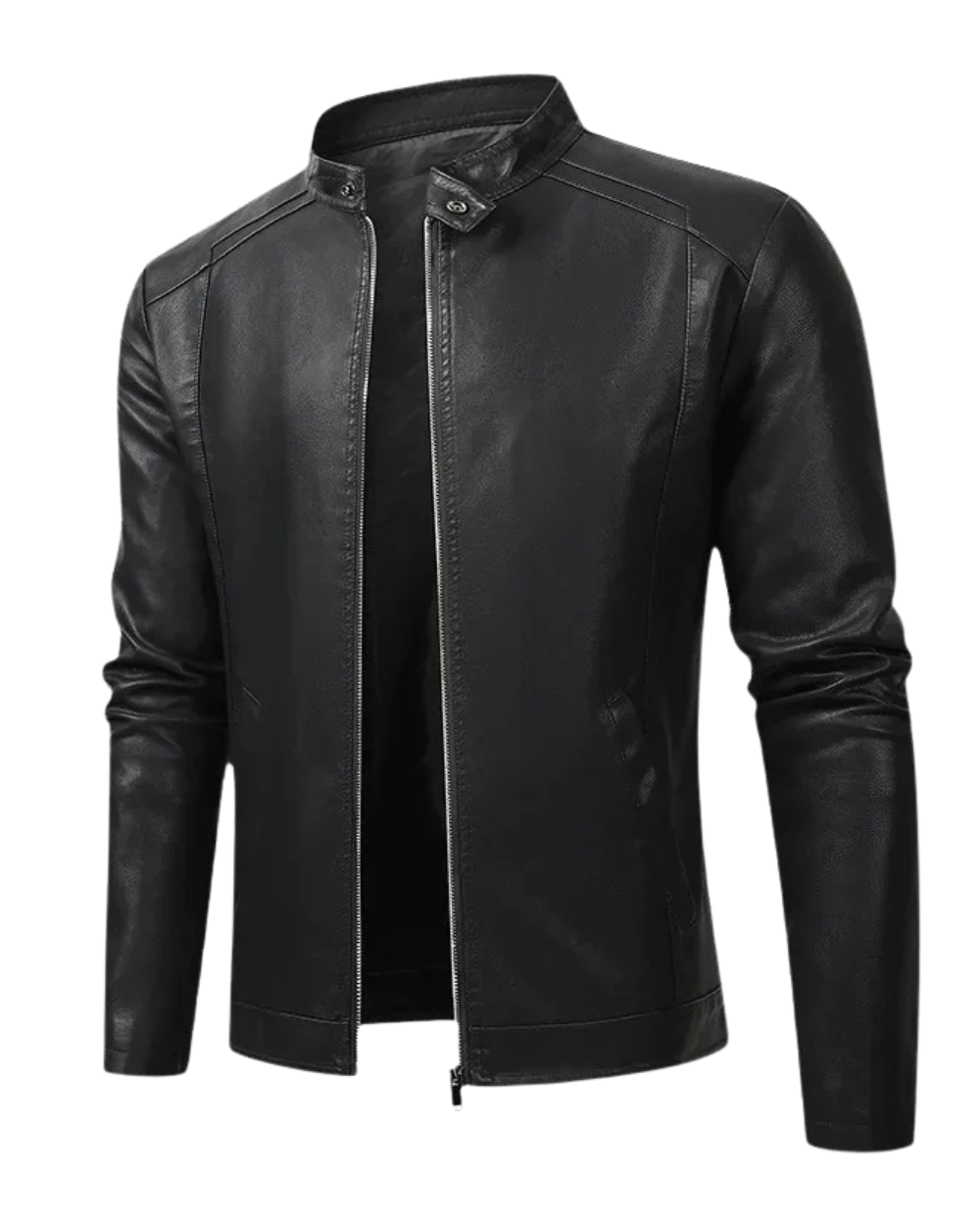 Elegant heren leren bikerjasje