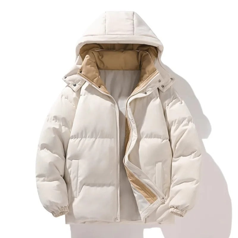 Elegante herenjas met capuchon