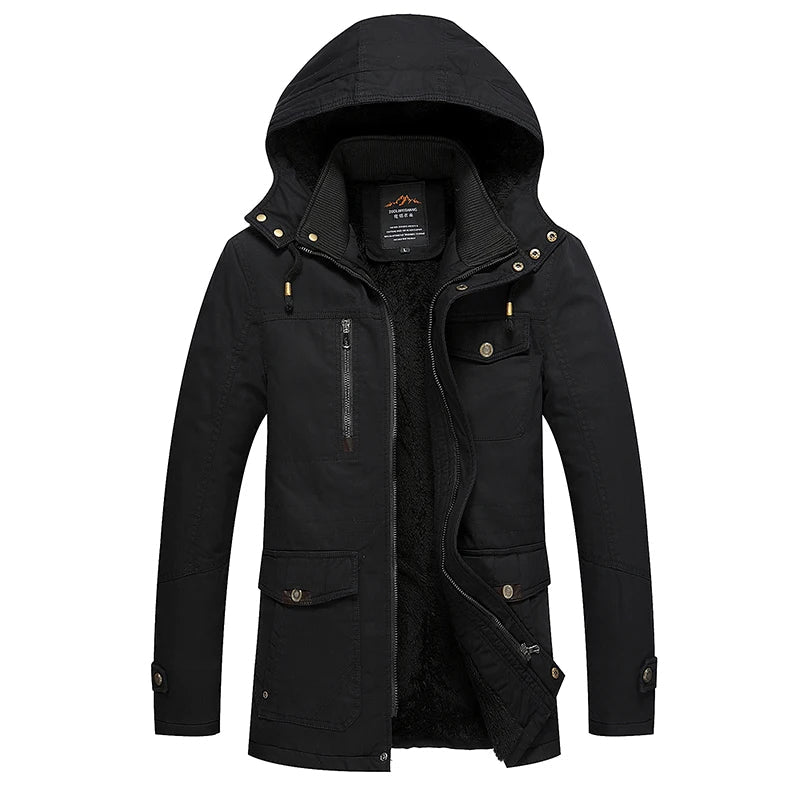 Elegante katoenen gewatteerde winterjas