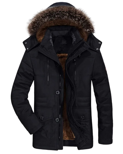 Katoenen winterjas met capuchon